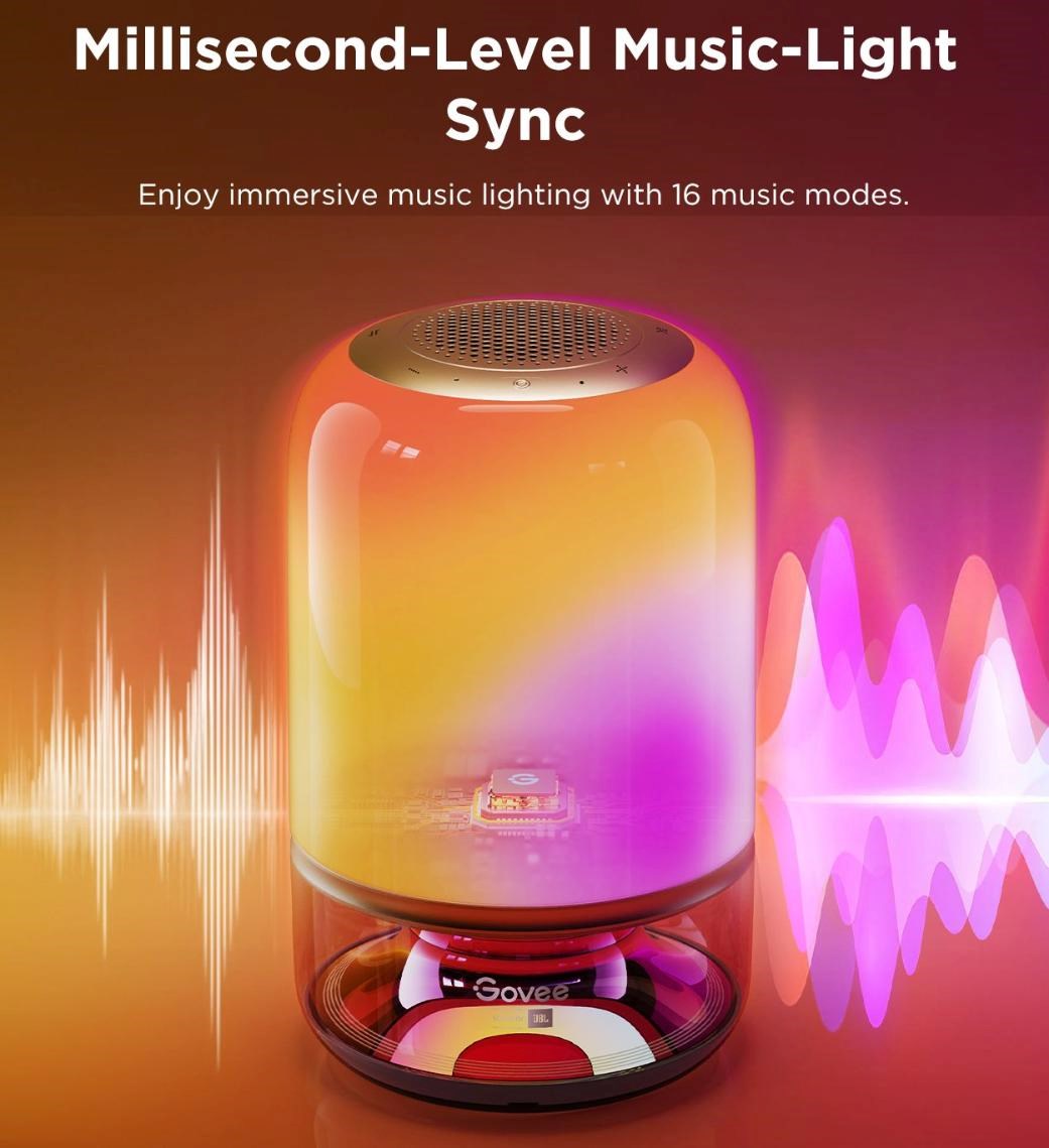 Govee Table Lamp 2 RGBW Akumulátorová lampa s reproduktorem - zvuk od JBL4 