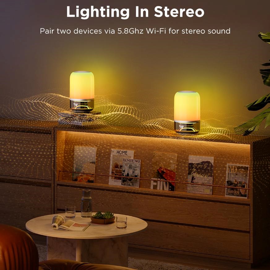Govee Table Lamp 2 RGBW Akumulátorová lampa s reproduktorem - zvuk od JBL5 