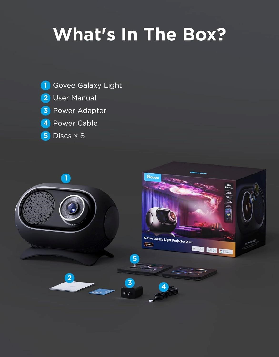 Govee Galaxy Light Projector 2 Pro Matter s reproduktorem0 