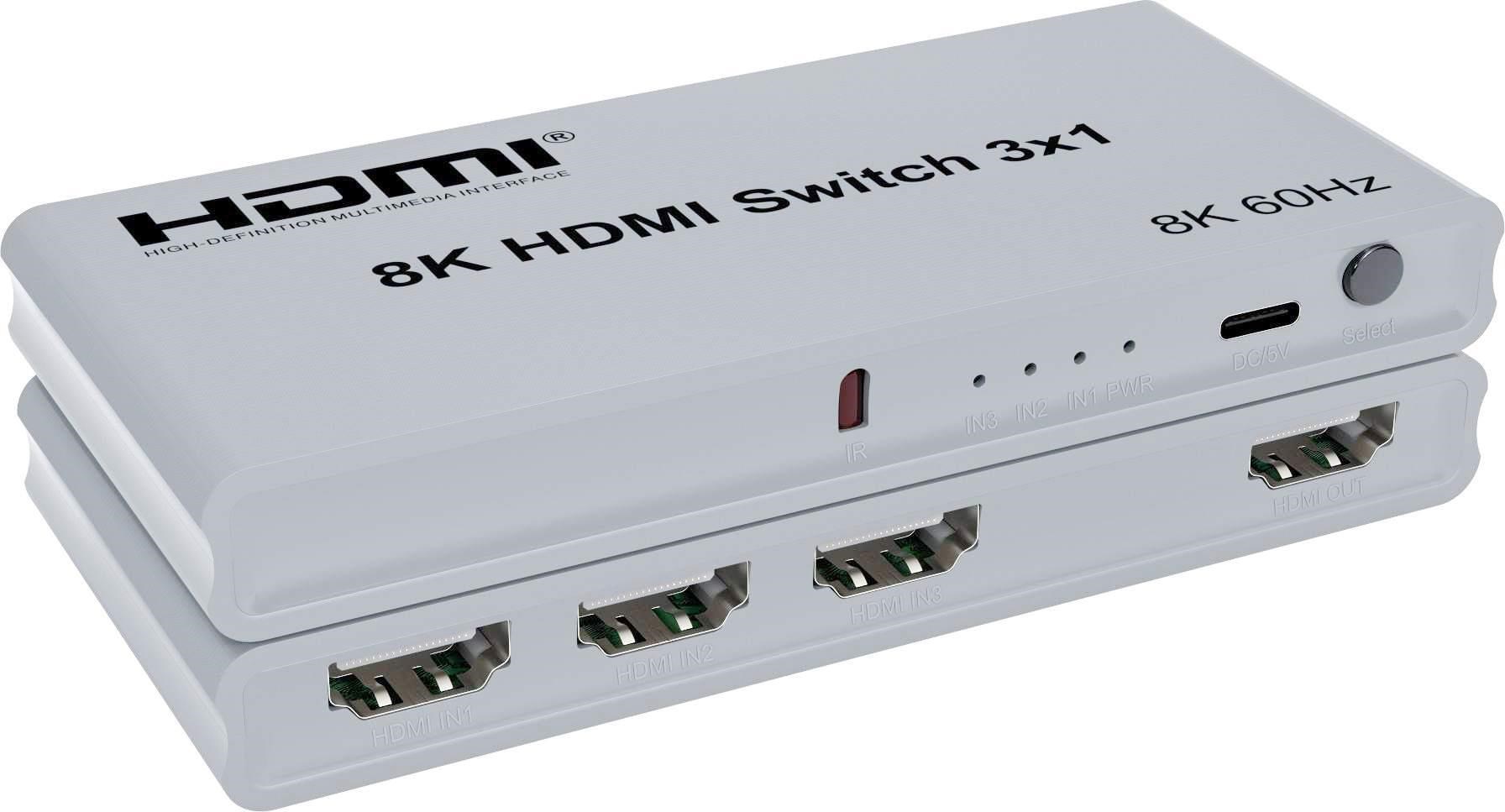 PremiumCord HDMI switch 3:1 s diaľkovým ovládačom