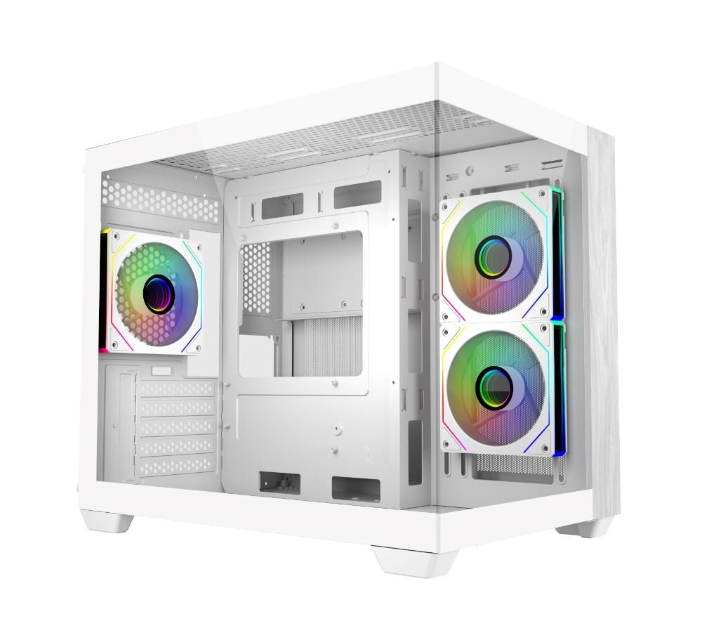 Cooler Master case Elite 481 Wood,  ATX,  Průhledná bočnice,  3x 120mm ARGB Fan,  Bílá0 