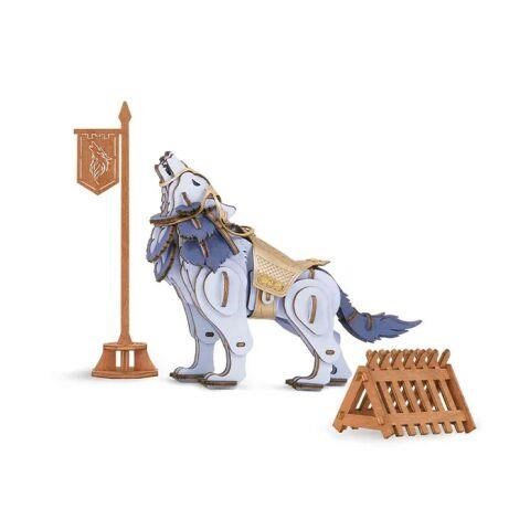 RoboTime 3D Dřevěné puzzle Vlk bojovník - Warrior Wolf0 