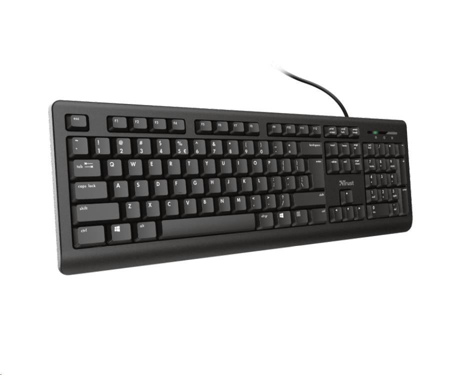 TRUST klávesnice PRIMO,  membránová,  USB,  CZ/ SK3 