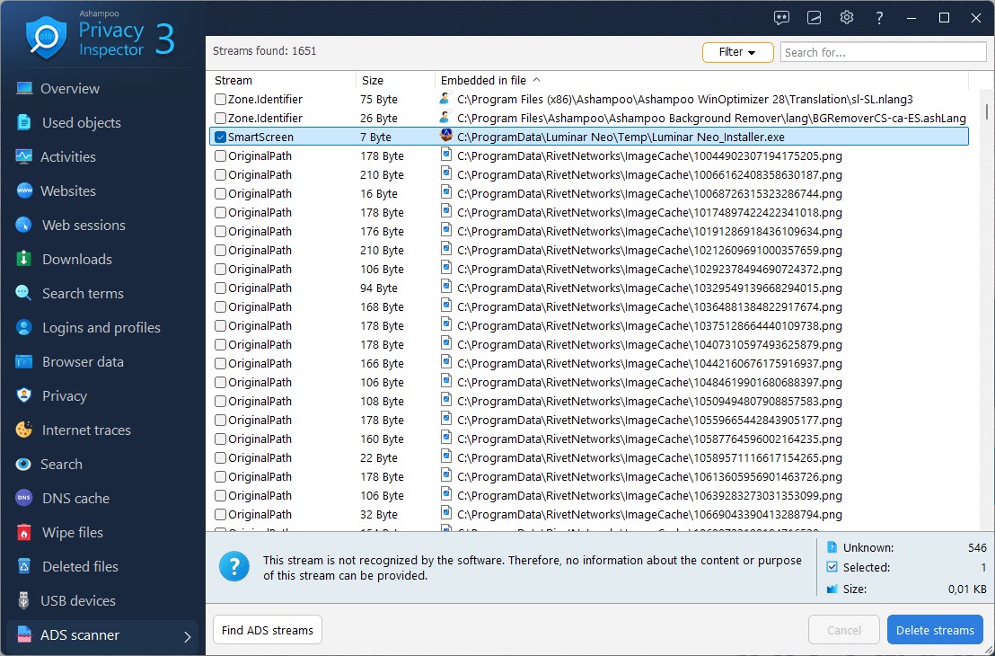 Ashampoo Privacy Inspector 35 