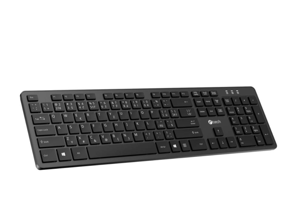 C-TECH Klávesnice KB-115,  bezdrátová 2.4Ghz,  slim,  CZ/ SK0 