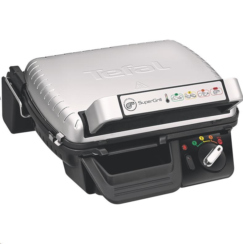 Tefal Supergrill Standard GC450B32 elektrický gril,  2000 W,  kontaktní,  digitální časovač,  odnímatelný tác na šťávu0 