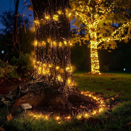 Solight LED solární řetěz,  200LED,  22m,  teplá bílá3 