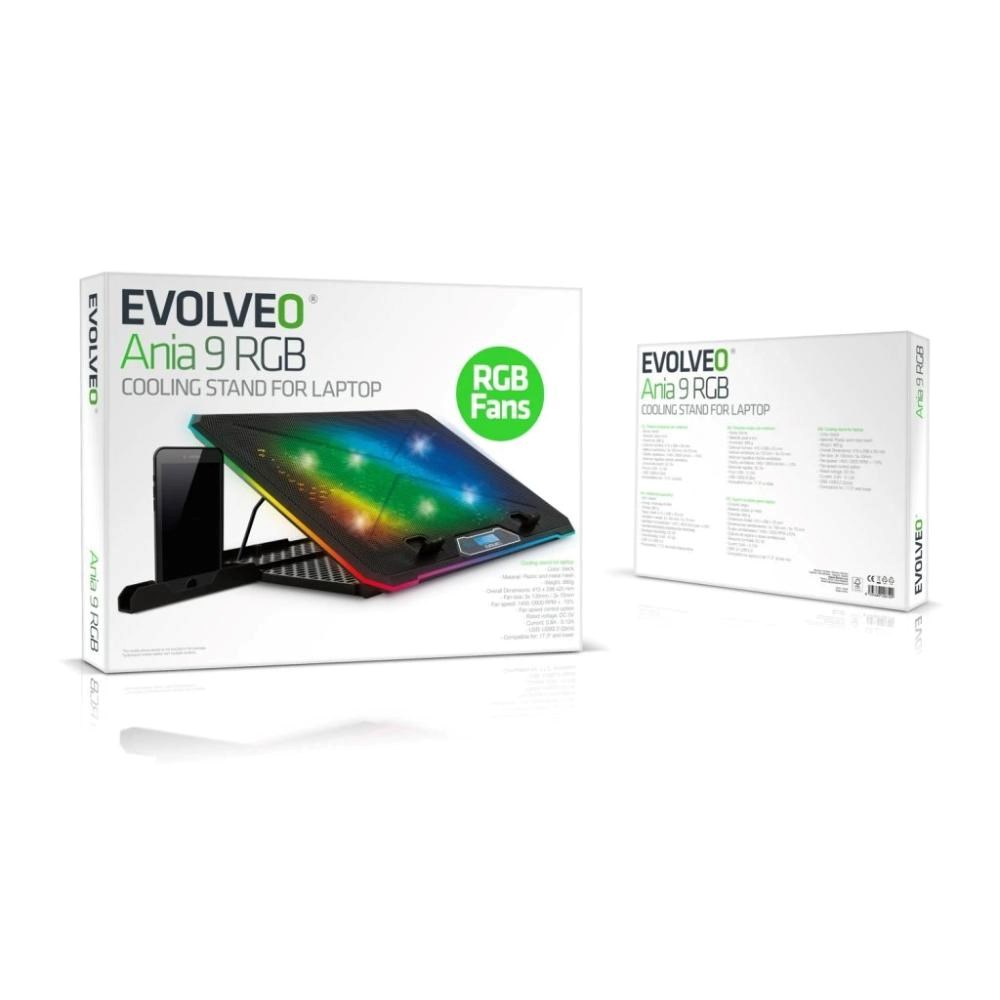 EVOLVEO A101RGB, chladiaca podložka pre notebook do 17