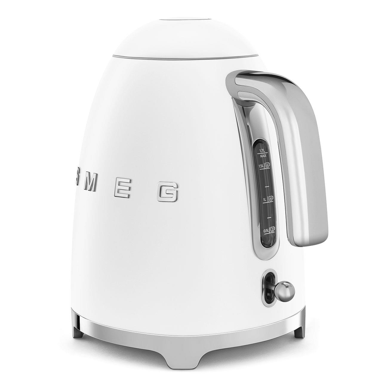 Smeg KLF03WHMEU,  rychlovarná konvice,  1, 7 l,  (7 šálků),  2400 W,  styl 50. let,  matná bílá4 