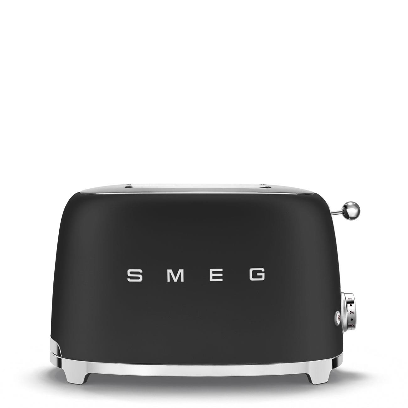 Smeg TSF01BLMEU toustovač /  topinkovač,  2 toasty,  6 úrovní opékání,  zásuvka na drobky,  styl. 50. let,  matně černá0 