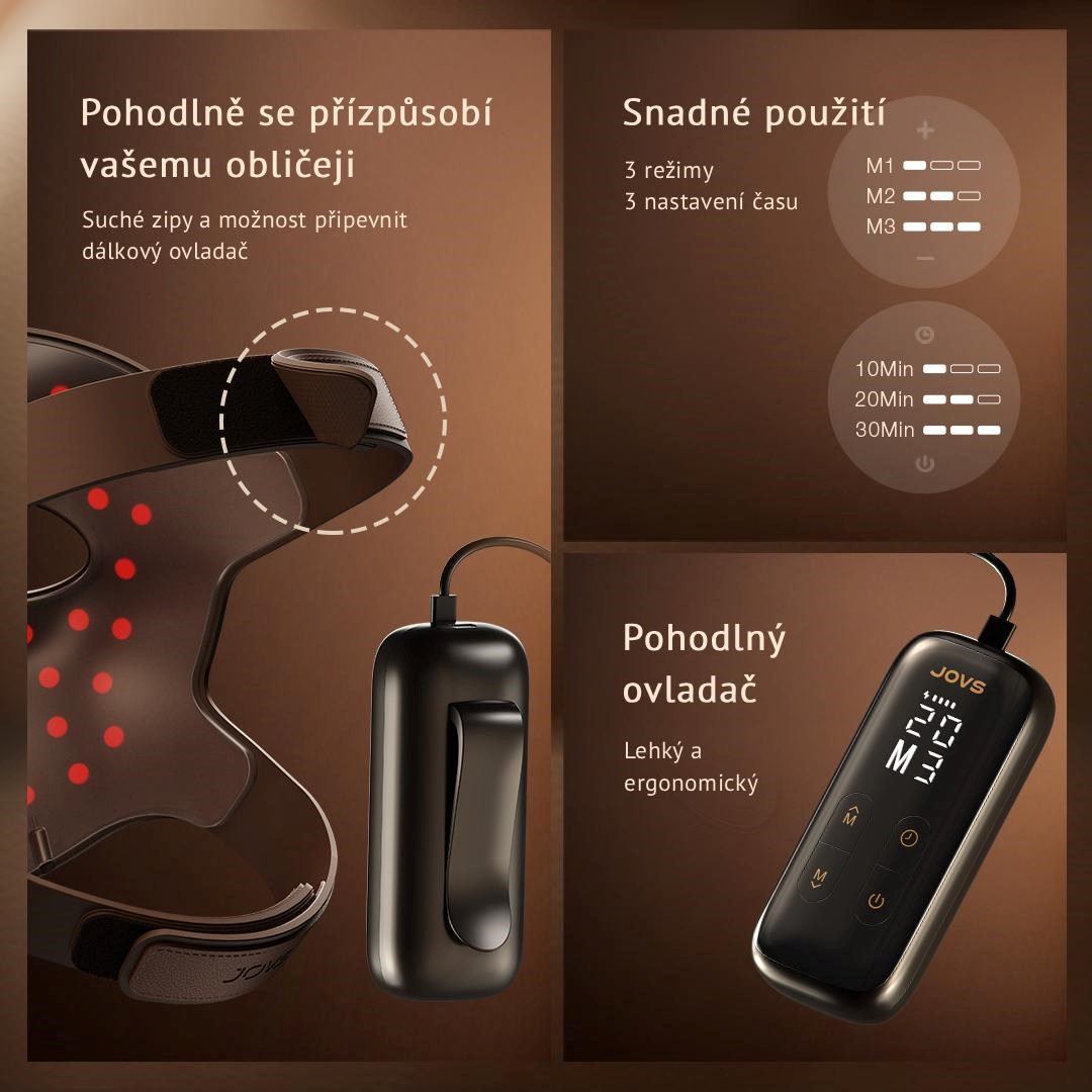 BAZAR - JOVS 4D v2 laserová světelná terapeutická maska - Poškozený obal (Komplet)4 
