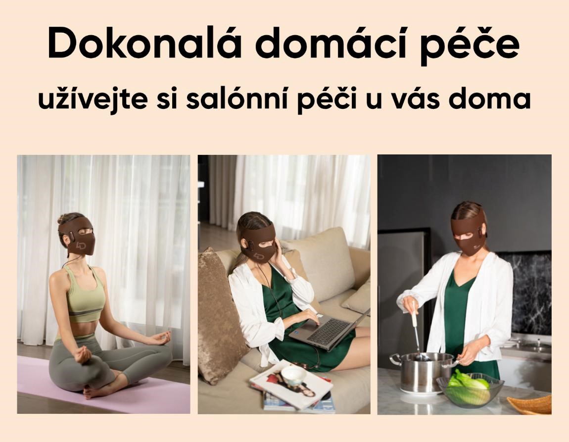 BAZAR - JOVS 4D v2 laserová světelná terapeutická maska - Poškozený obal (Komplet)6 