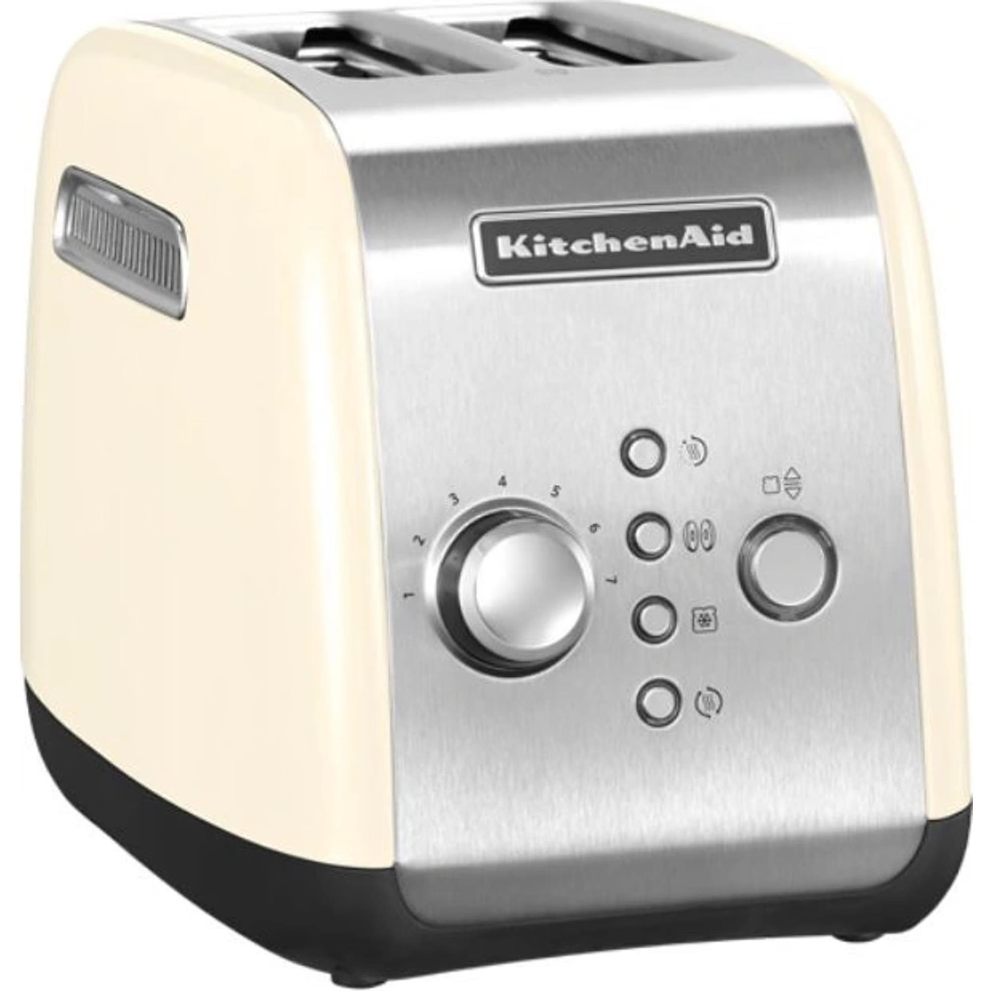 KitchenAid 5KMT221EAC topinkovač,  2 otvory,  celokovový,  7 stupňů,  udržování teploty,  jednostranné opékání,  krémový0 