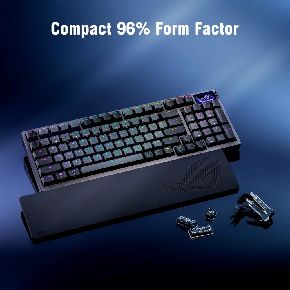 ASUS klávesnice ROG Azoth 96 HE,  Mechanická,  Bezdrátová,  BT,  RF 2.4GHz,  CZ/ SK,  černá12 