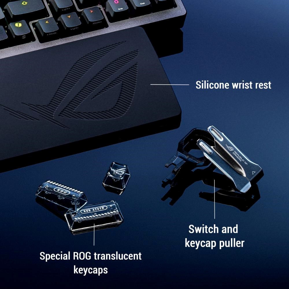ASUS klávesnice ROG Azoth 96 HE,  Mechanická,  Bezdrátová,  BT,  RF 2.4GHz,  CZ/ SK,  černá14 