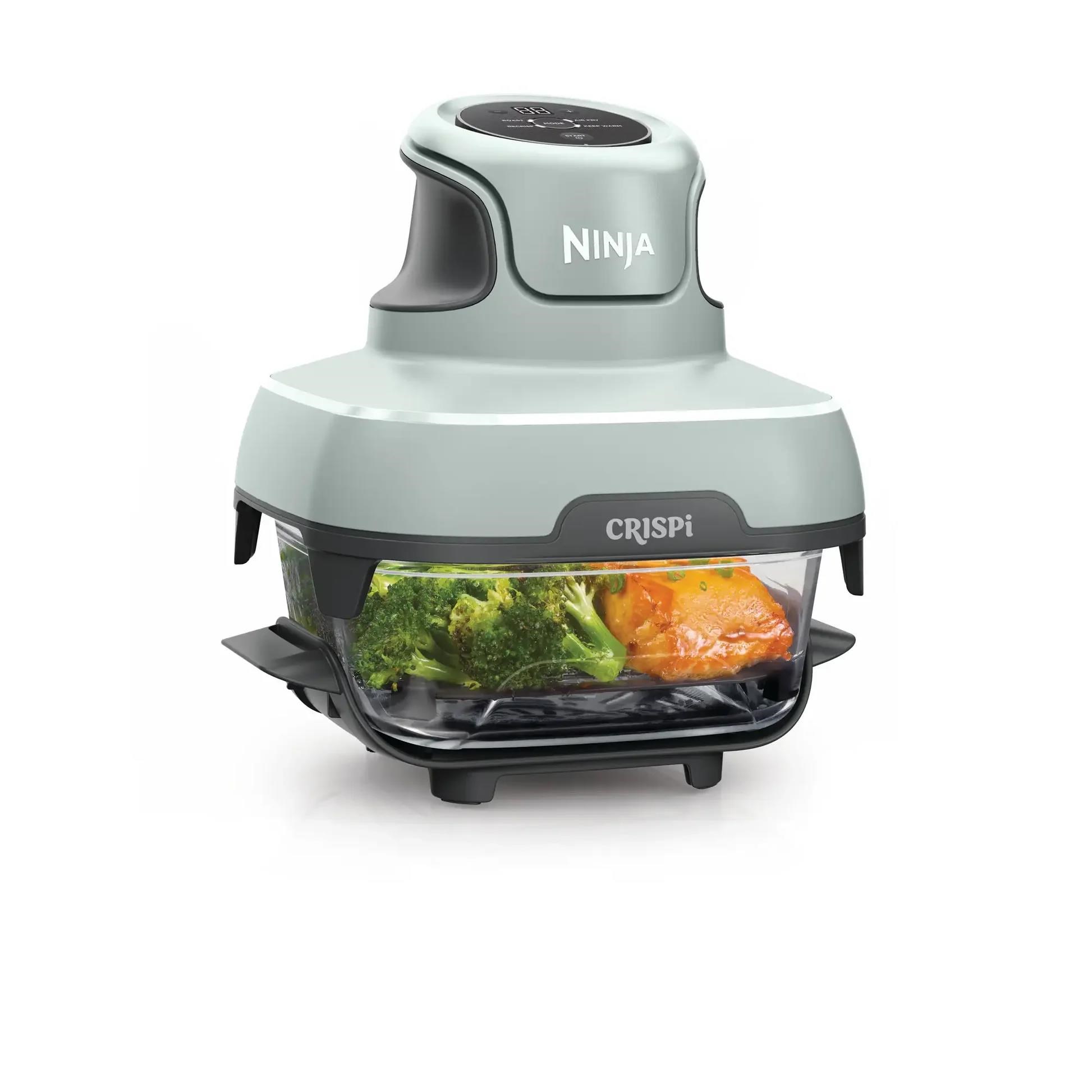 Ninja FN101EUSG Crispi,  přenosná horkovzdušná fritéza,  4v1, zelená, příkon 1700 W,  skleněné nádoby 1, 4 l a 3, 8 l,  bez PFAS4 