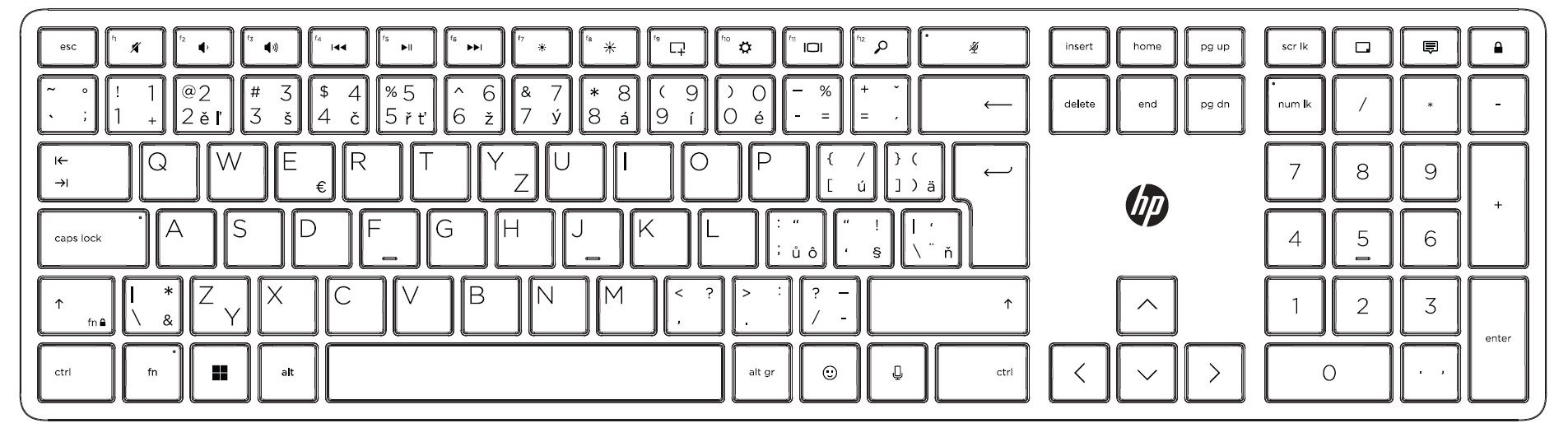 HP 125 Wired Keyboard - Česká2 