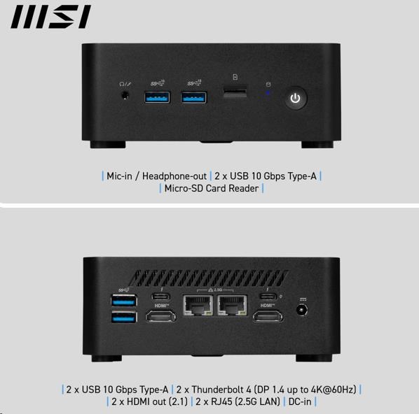 MSI PC Cubi NUC 1MG-244BEU,  Core 3 100U,  N/ A,  N/ A,  N/ A,  No OS,  Black5 