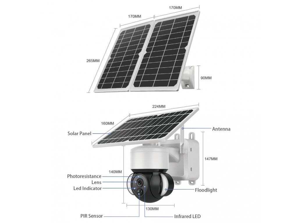 Viking solárna outdoorová HD kamera HDs02 4G,  bílá0 