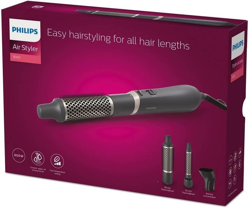 Philips Series 3000 BHA301/ 00 kulmofén,  800 W,  2 rychlosti,  3 teploty,  2 kartáče + koncentrátor0 