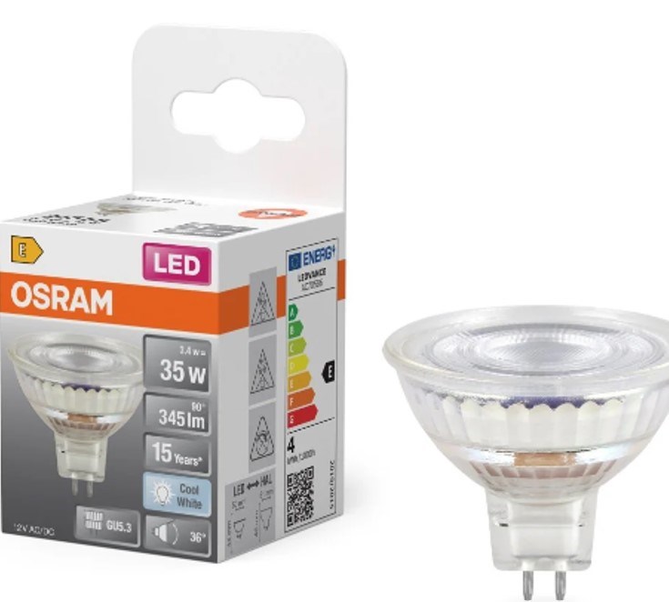 OSRAM LED STAR GU5, 3  3, 4W/ 840 12V MR16 35W studená0 