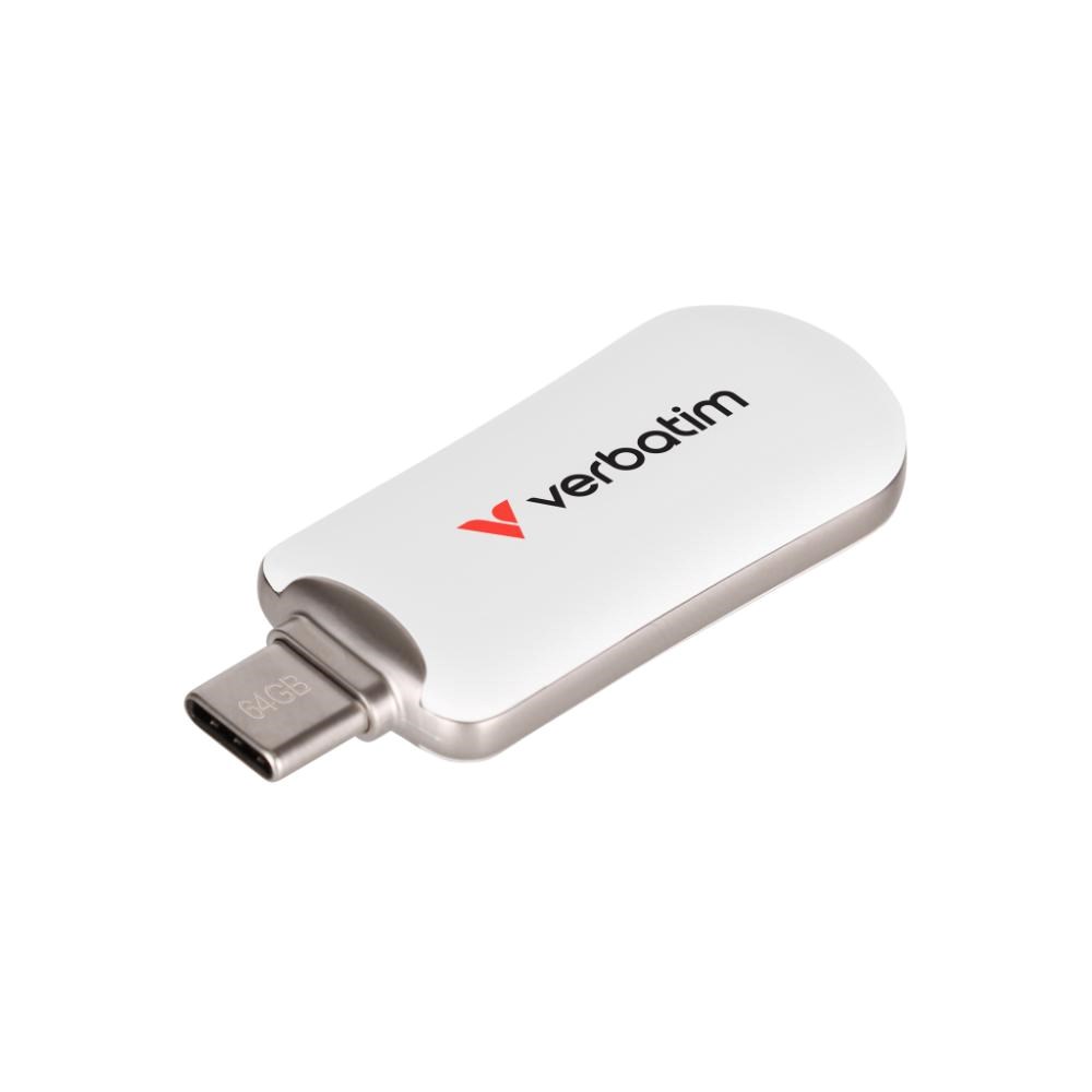 VERBATIM Flash Disk 128GB Plectra USB-C 3.0,  bílá1 