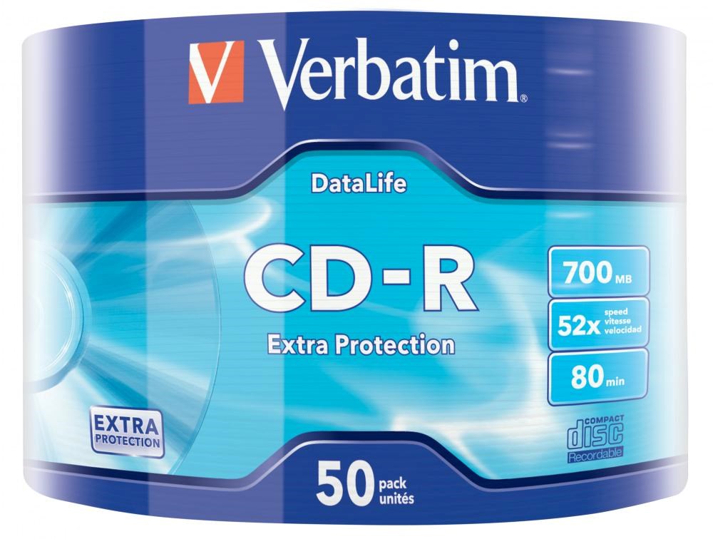 VERBATIM CD-R (50-pack)Wrap/ Extra Protection/ 52x/ 700MB3 