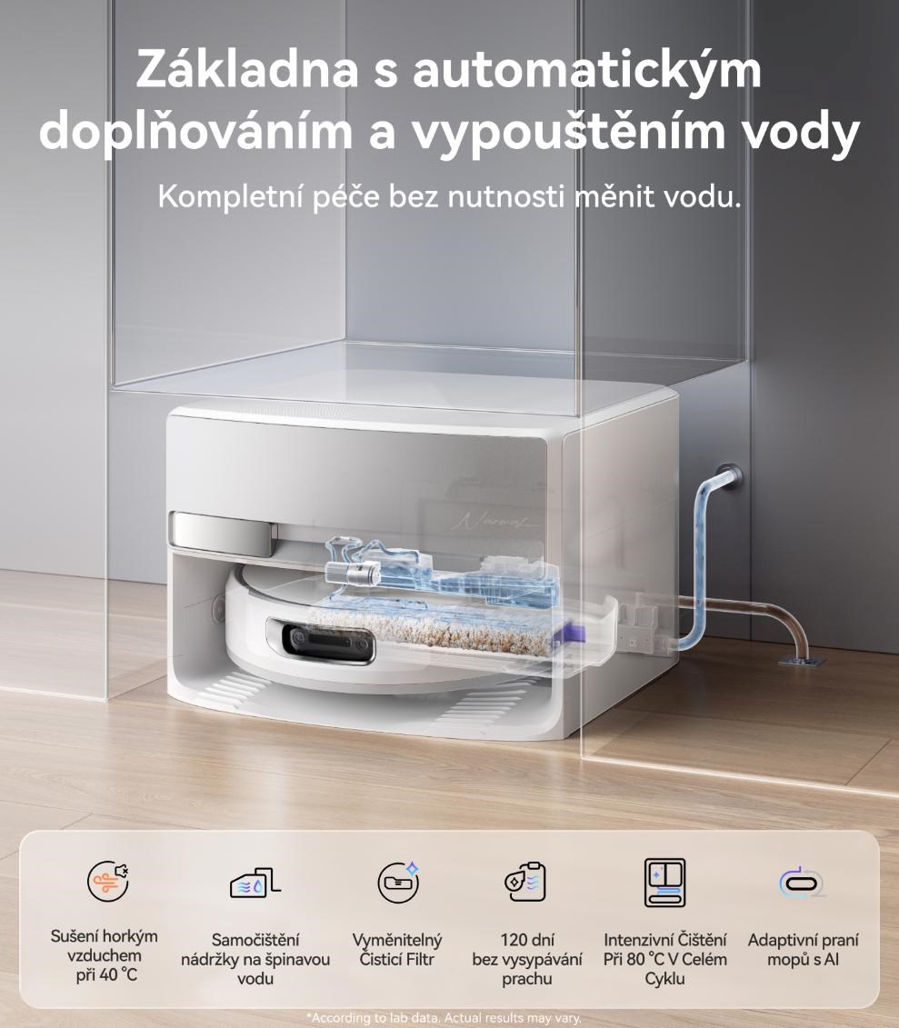 Narwal Flow compact station - AI robotický vysavač s pásovým mopem a samočistící stanicí s napojením na odpad2 