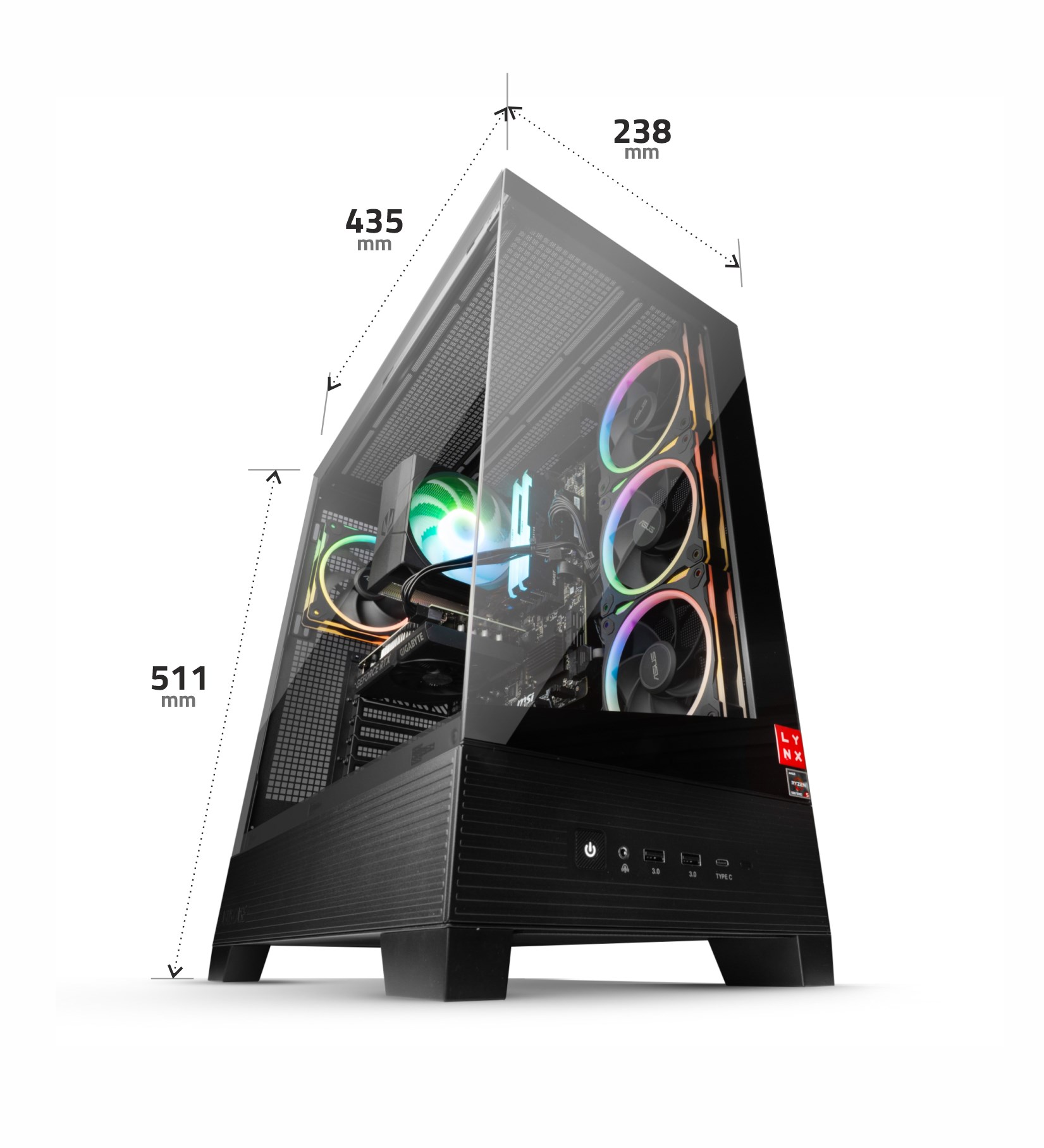 LYNX Challenger Ryzen 7 9700X 32GB 1TB SSD NVMe RTX 5070 12G W11 Home7 