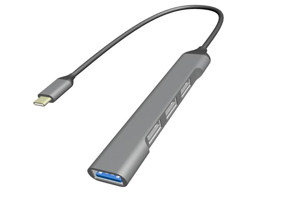 GEMBIRD hub,  4-port USB 3.2 (Gen 1),  Type-C,  stříbrná0 