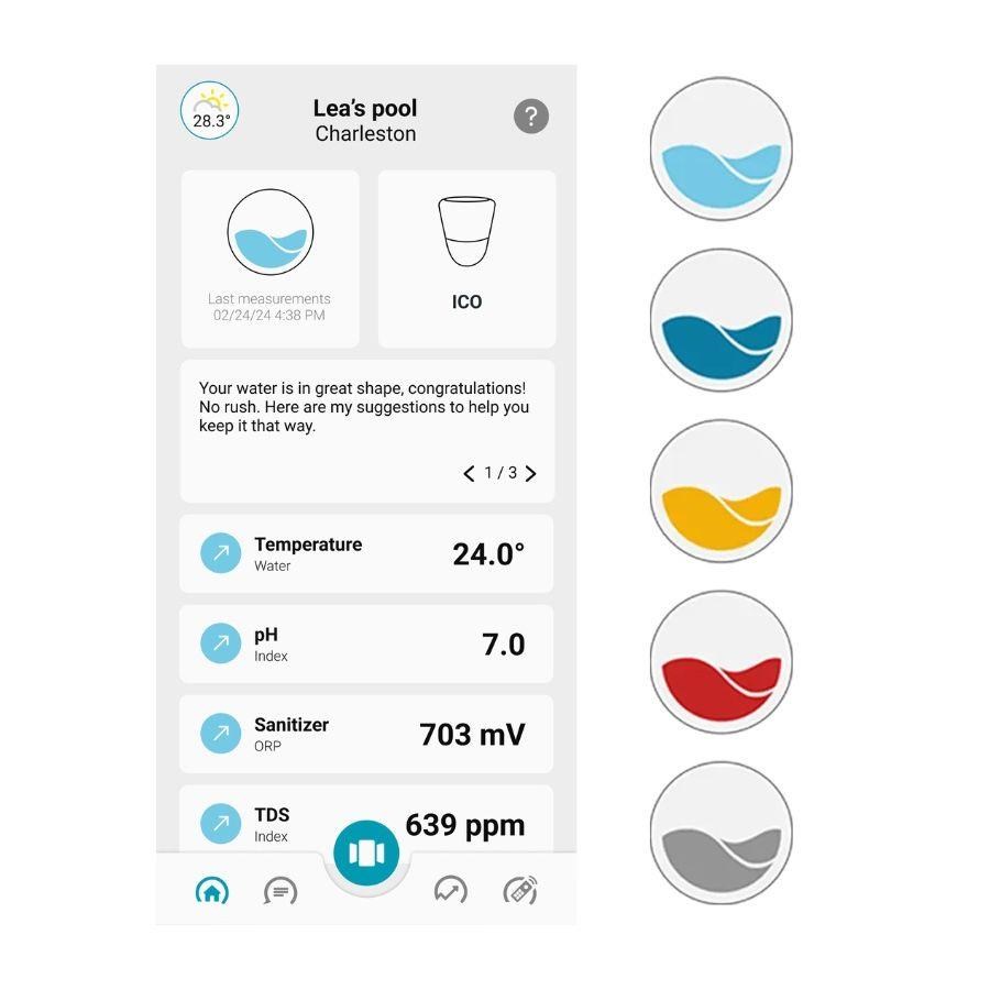 Ondilo ICO Pool V2 Essential +,  chytrý monitor vody a kalibrační sada - solná dezinfekce5 