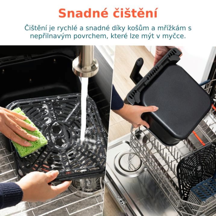 Cosori Dual Blaze 6.4L SMART horkovzdušná  fritéza + 5x špíz a gril. rošt,  černá6 