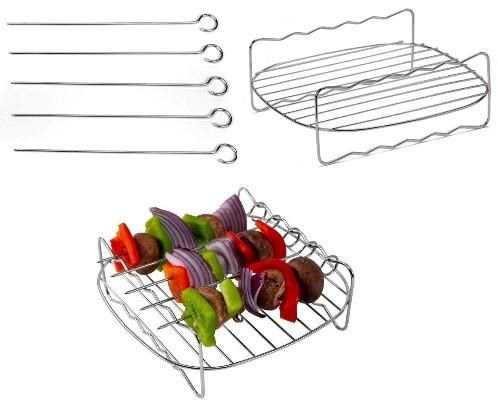 Cosori Dual Blaze 6.4L SMART horkovzdušná  fritéza + 5x špíz a gril. rošt,  černá8 