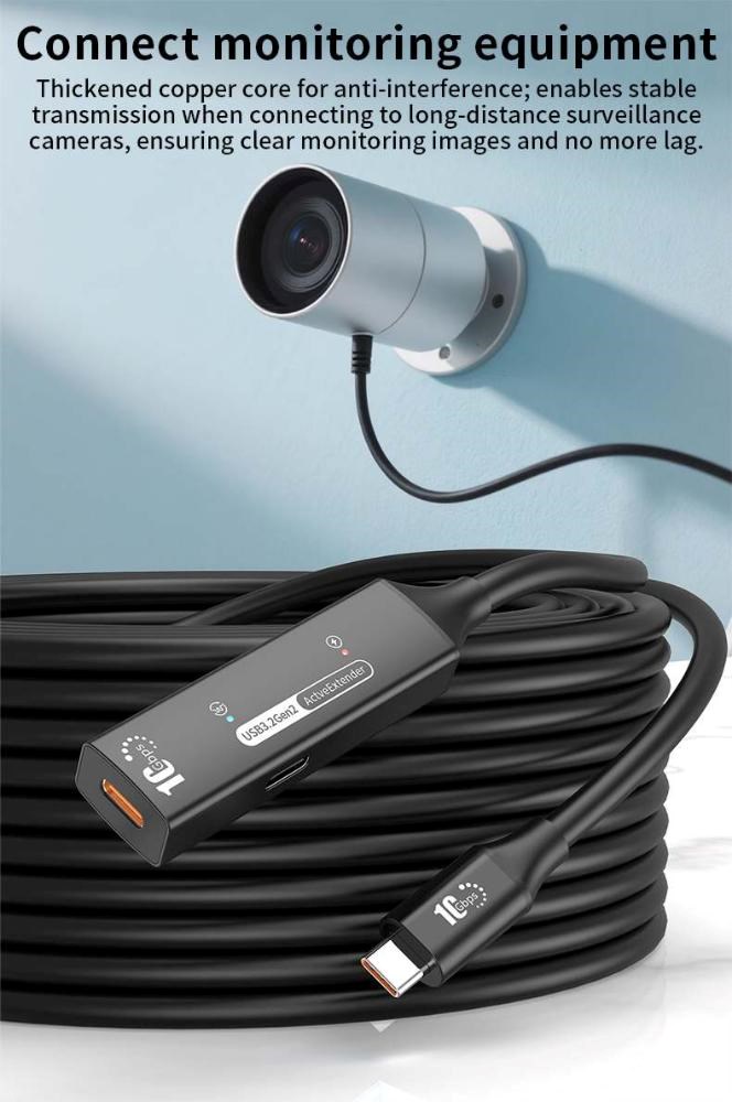 PremiumCord USB-C 3.2 Gen 2 repeater a prodlužovací kabel Male-Female,  10Gbps Aluminium 10m7 
