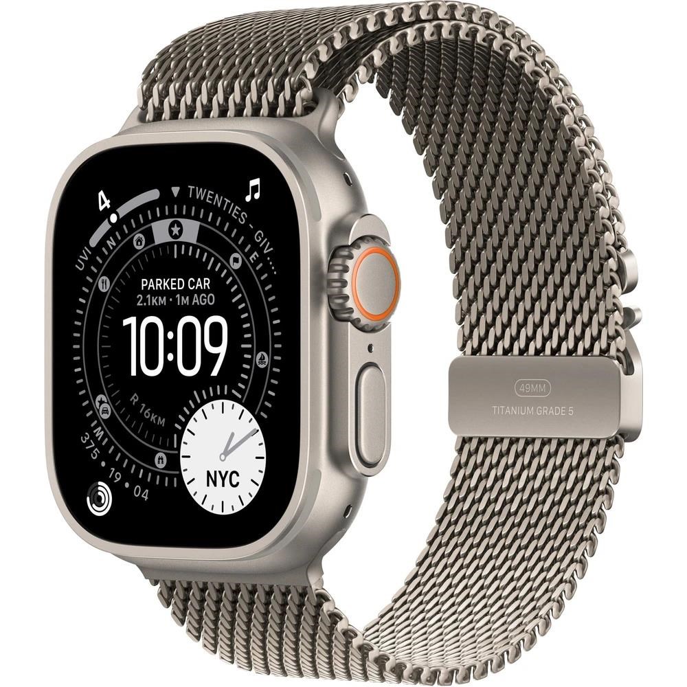 Apple Watch Ultra 3 GPS + Cellular 49mm Natural Titanium Case with Natural Titanium Milanese Loop - Large0 