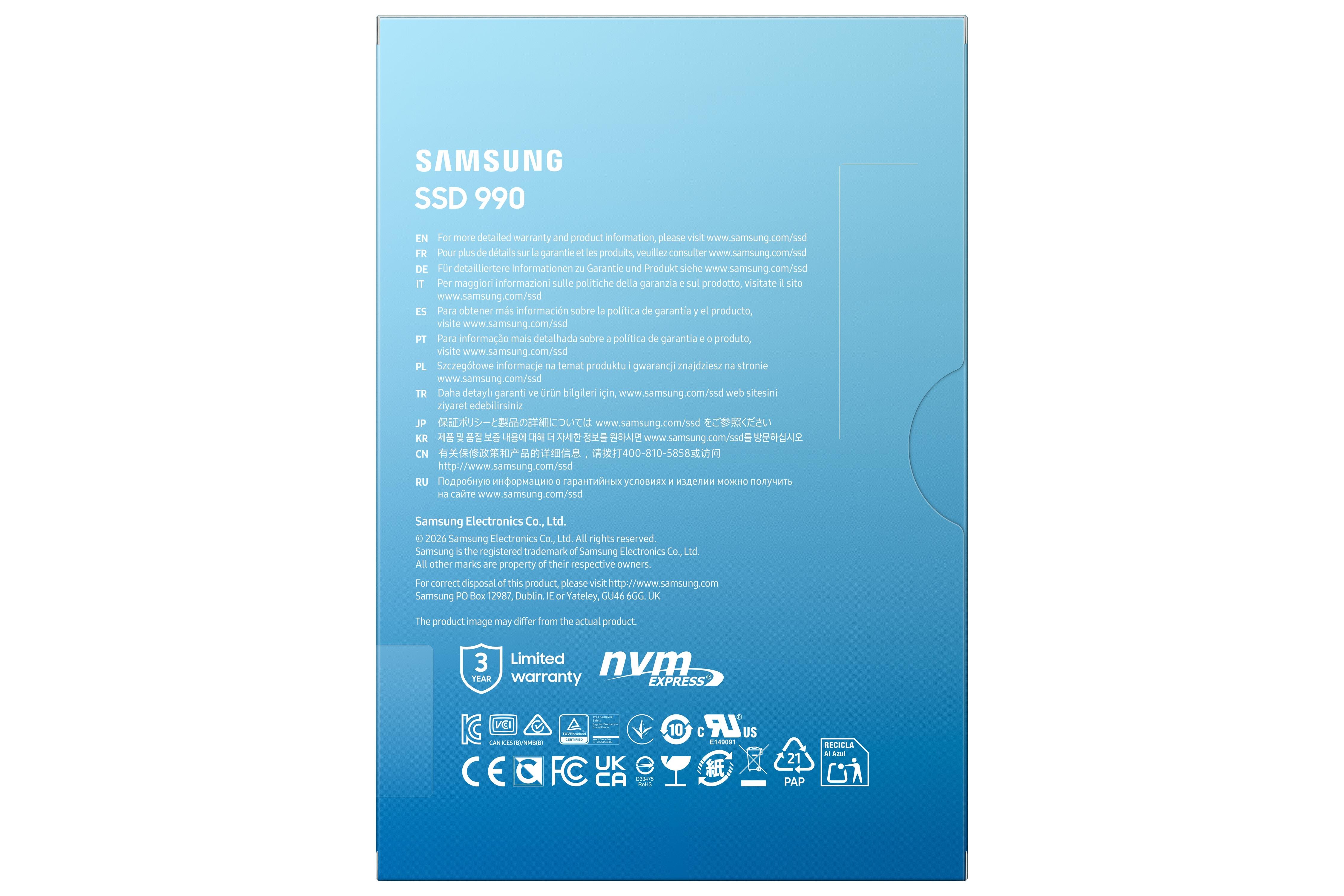 Samsung SSD 990 NVMe,  M.2 SSD 2 TB7 