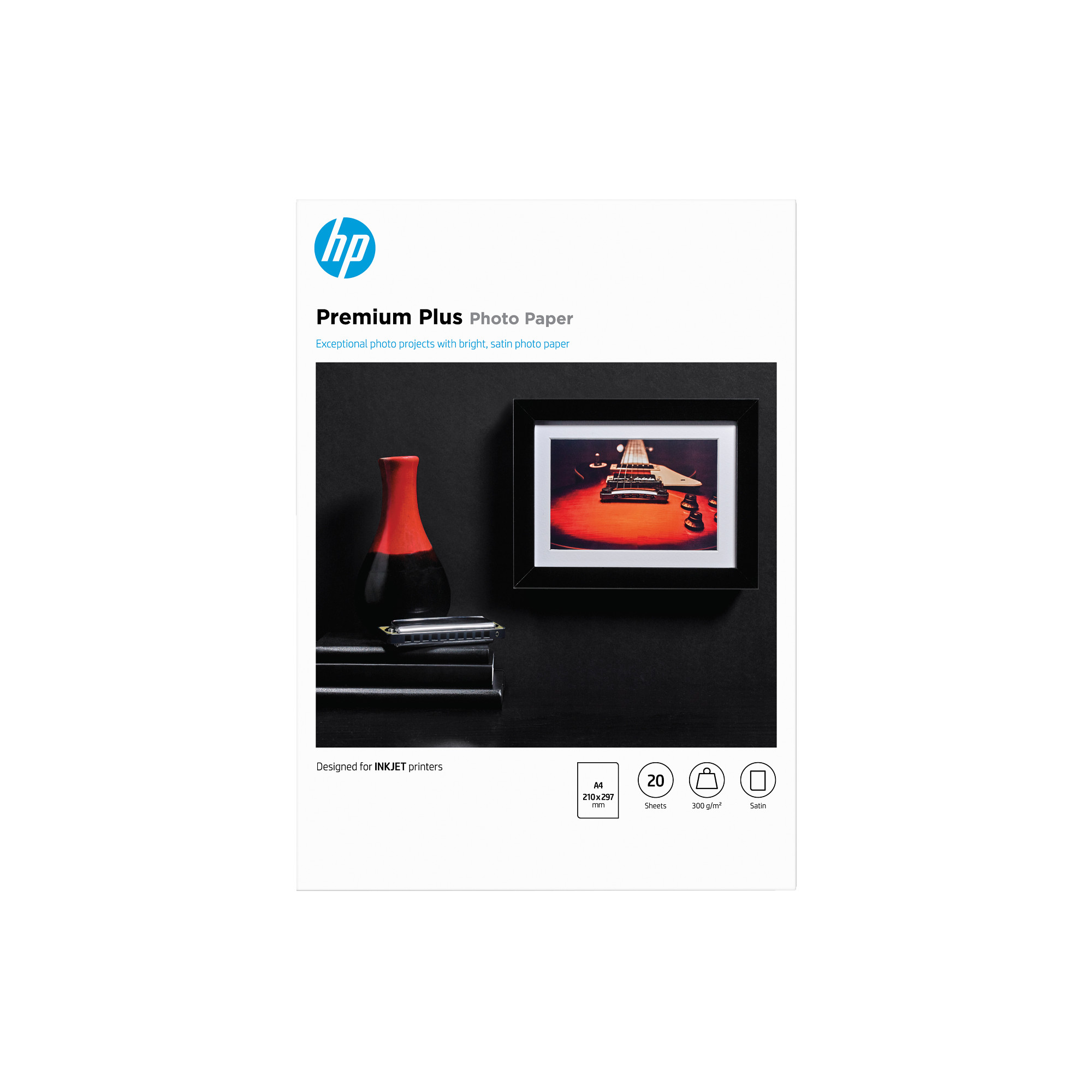 HP Premium Plus Semi-gloss Photo Paper-20 sht/ A4/ 210 x 297 mm,  300 g/ m2,  CR673A1 