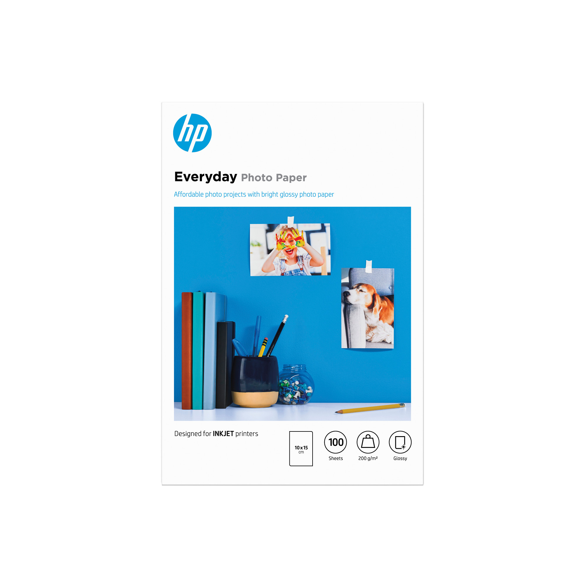 HP Everyday Glossy Photo Paper-100 sht/ 10 x 15 cm,  200 g/ m2,  CR757A0 