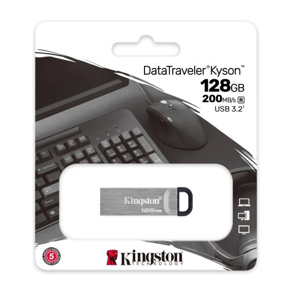 Kingston DataTraveler Kyson/ 128GB/ USB 3.2/ USB-A/ Strieborná2
