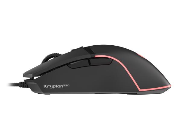 Genesis herná optická myš KRYPTON 220/ RGB/ 6400 DPI/ Herná/ Optická/ 6 000 DPI/ Drôtová USB/ Čierna9