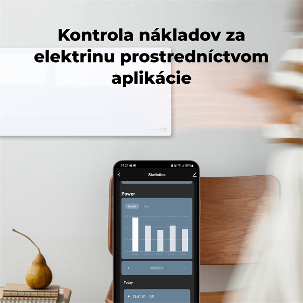 AENO AGH1S Premium Eco Smart Ohrievač, Biely, WI-FI, max 700W, Infra2