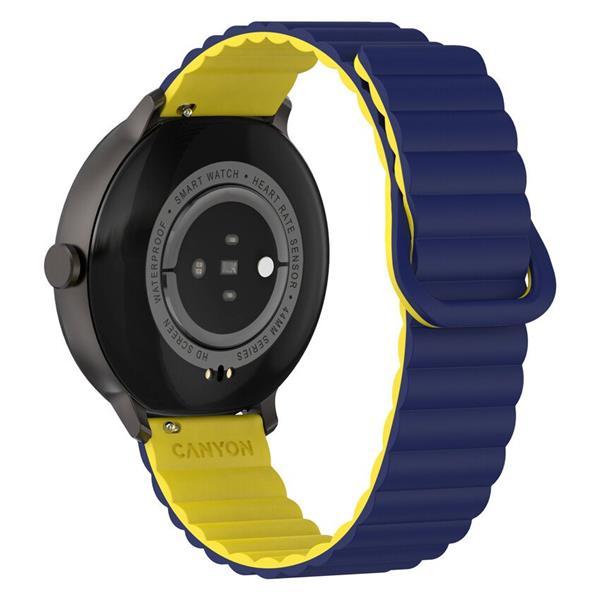 Canyon Jacky SW-69, smart hodinky, BT, fareb. LTPS displej 1,3", vodotes. IP68, 25 športov, modro/žlté10