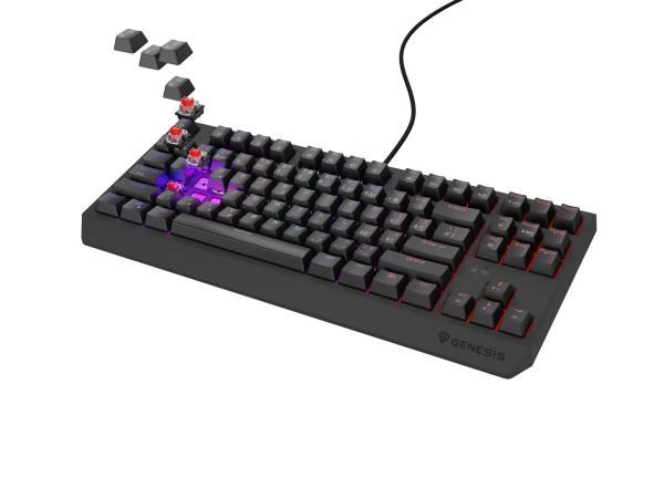 Herná klávesnica Genesis THOR 230/ TKL/ RGB/ Outemu Red/ Drôtové USB-A/ CZ- SK layout/ Čierna4