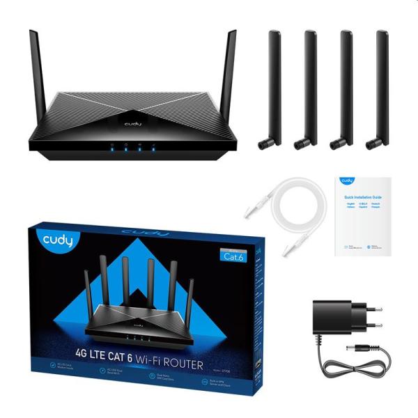 Cudy LT700 - AC1200 Wi-Fi 4G LTE Cat 6 Router, detach.ant4