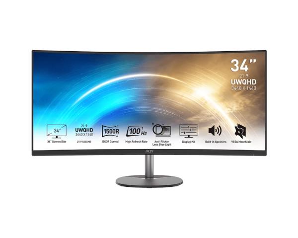 MSI Pro/ MP341CQ/ 34"/ VA/ wQHD/ 100Hz/ 1ms/ Čierna/ 3R