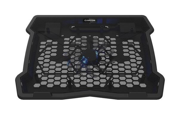 Canyon NS-02, chladiaci podstavec s ventilátorom pre notebook 10´´ - 15.6", LED podsvietenie, čierny