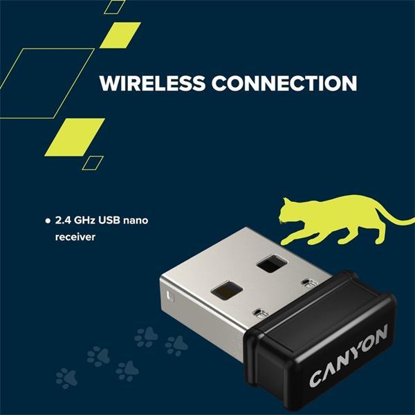 Canyon SET-W6, Kitty Edition, Wireless bezdrôtové combo - multimed. klávesnica, SK/CZ + opt. myš až 1600 dpi, fialová8