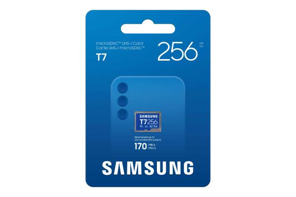 Samsung T7/ Micro SDXC/ 256GB/ UHS-I U3 / Class 10/ Modrá2