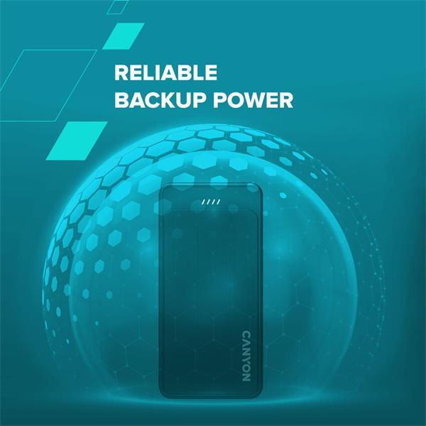 Canyon OnPower 100, Powerbank, 10.000 mAh, LED indikátor, in: 1x USB-C/1x microUSB, out: 1x USB-C a 2x USB-A 7