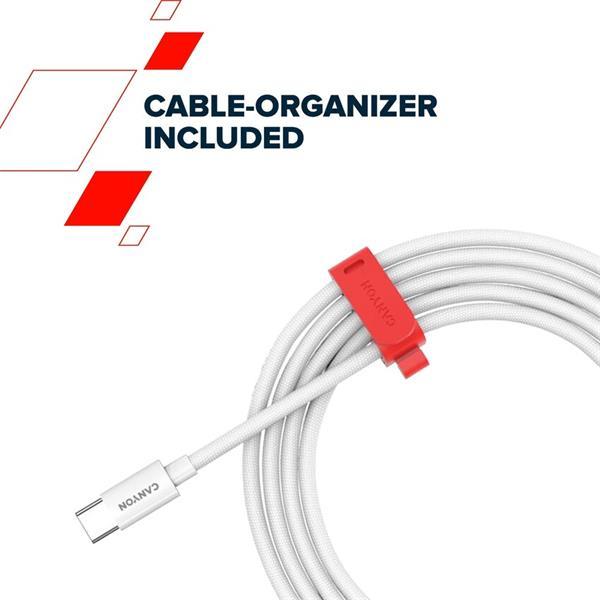 Canyon CC60AB12, 1.2 m kábel, USB-C / USB-C, 60 W, 480 Mbps, biely13